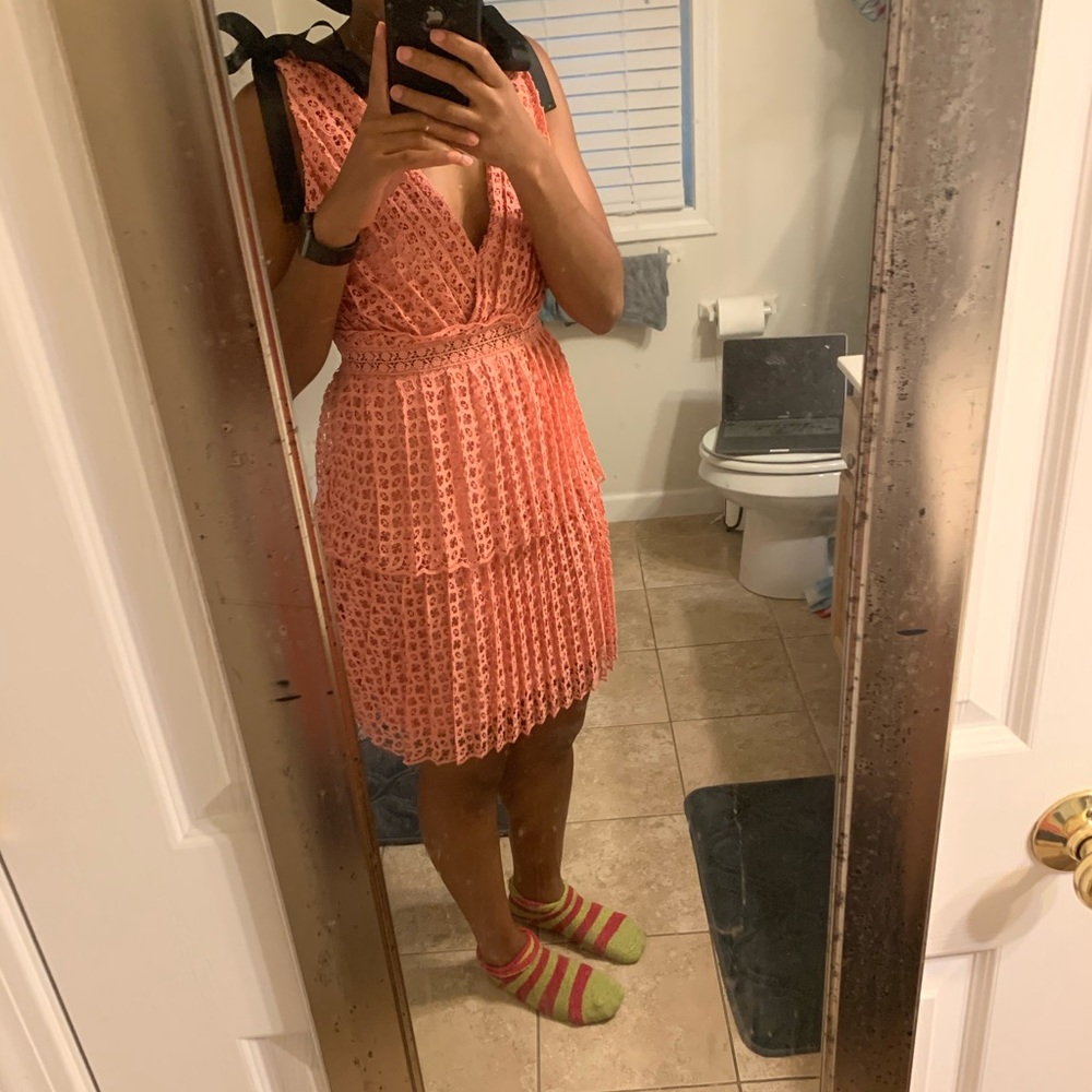 Nice pink/nude dress.